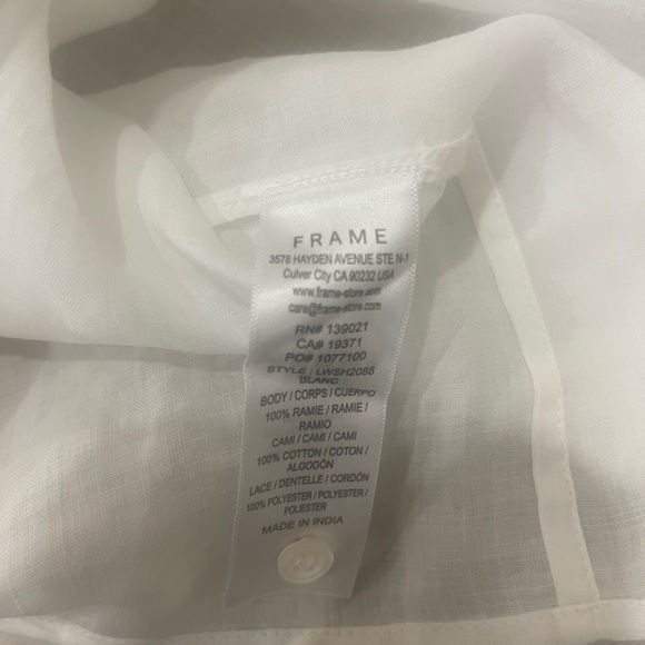 FRAME
Lace-Inset Short-Sleeve Blouse-M - Picture 8 of 9